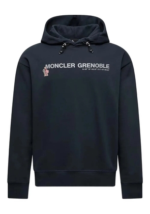 Moncler Grenoble logo-embroidered hoodie - Blue