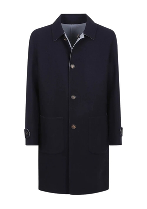 Eleventy buttoned patch-pocket coat - Blue