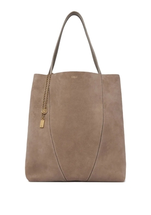 Chloé large Spin chain-embellished tote bag - Brown