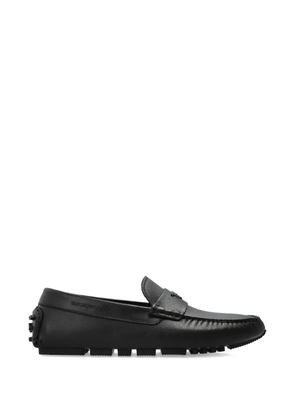 Emporio Armani logo-detail leather loafers - Black