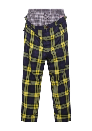 Vivienne Westwood Builder check-pattern layered trousers - Blue