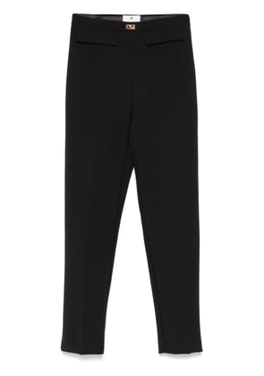 Elisabetta Franchi logo-plaque slim-fit trousers - Black