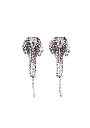 Alessandra Rich crystal-embellished fringed earrings - Silver