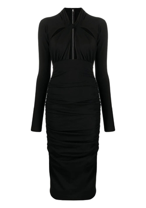 Dolce & Gabbana cut-out draped midi dress - Black