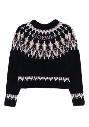 LOEWE patterned crew-neck sweater - Blue