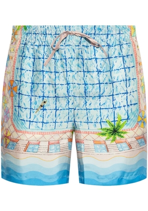 Casablanca Le Plongeon silk shorts - Blue