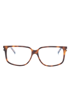 Saint Laurent Eyewear tortoiseshell-effect square-frame glasses - Brown