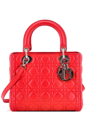 Christian Dior Pre-Owned Lady Dior Bag Cannage Quilt Lambskin Medium satchel - Red