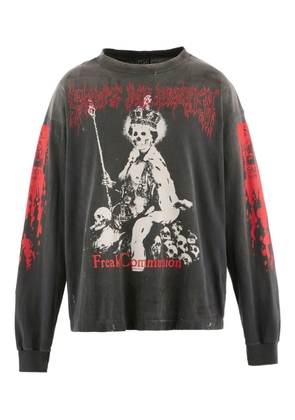 SAINT MXXXXXX graphic-print long-sleeve T-shirt - Black