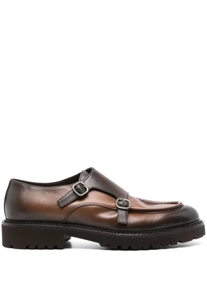 Doucal's double-buckle monk shoes - Brown