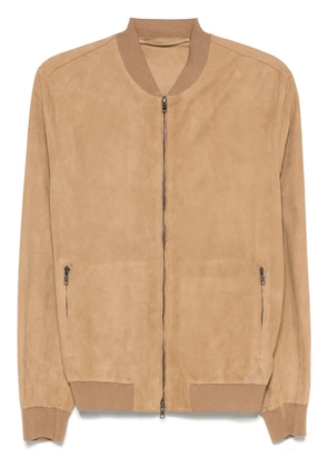 Salvatore Santoro suede bomber jacket - Neutrals