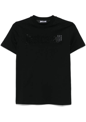Just Cavalli crystal-logo T-shirt - Black