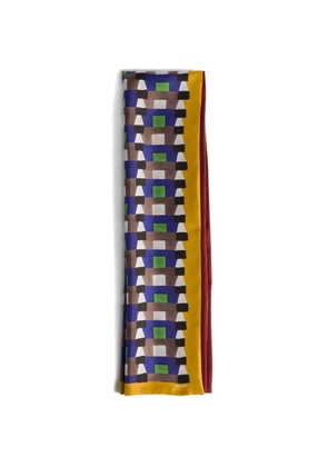 Miu Miu printed silk scarf - Blue