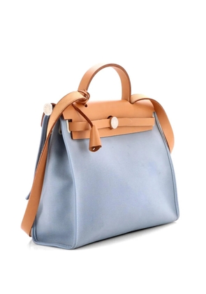 Hermès Pre-Owned Herbag Zip Leather and Toile 31 shoulder bag - Blue