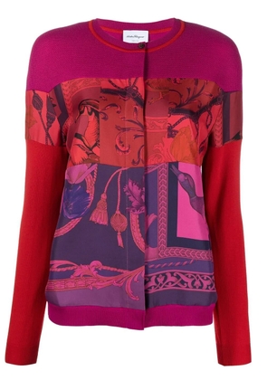 Ferragamo heritage-print panelled cardigan - Pink