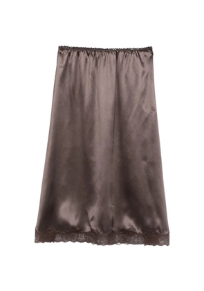 Magda Butrym lace-trim midi skirt - Brown