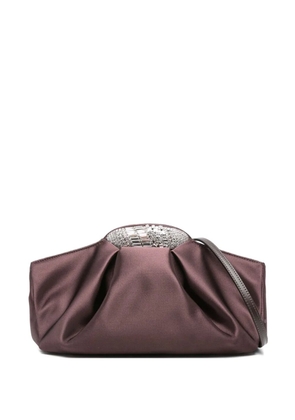 Giuseppe Zanotti crystal-embellished silk clutch - Purple