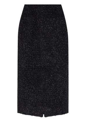 Balenciaga tweed midi skirt - Black