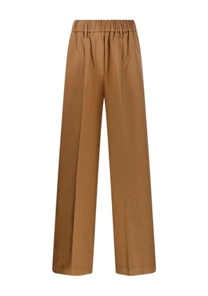 Forte Forte elastic-waist pleated trousers - Brown