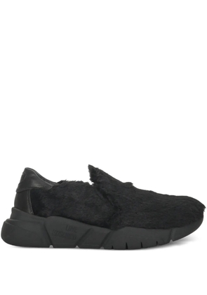 Moschino faux-fur sneakers - Black