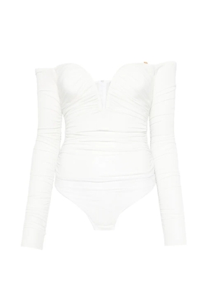 Elisabetta Franchi V-neck gathered top - White