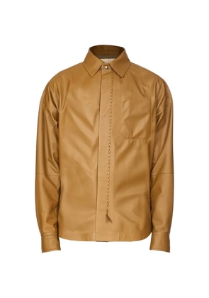 Ferragamo chain leather jacket - Brown