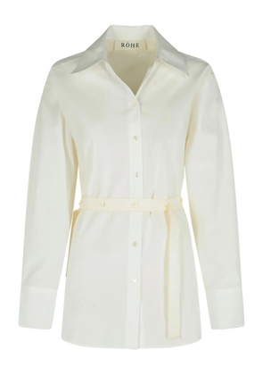Róhe silk-insert belted vest-shirt - White