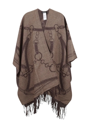 Lauren Ralph Lauren chain-pattern cape - Brown