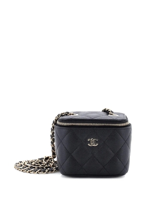 CHANEL Pre-Owned Classic Vanity Case with Chain Quilted Caviar Mini pouch - Black