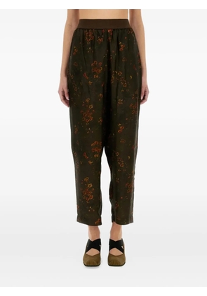 Uma Wang floral-print elastic-waist trousers - Green