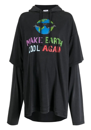 VETEMENTS Cool Earth cotton hoodie - Grey