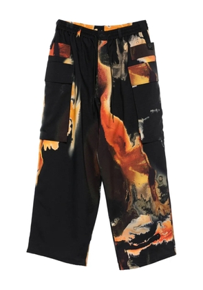 Y-3 abstract-print cargo pants - Black
