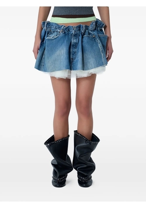 August Barron ruched mini skirt - Blue