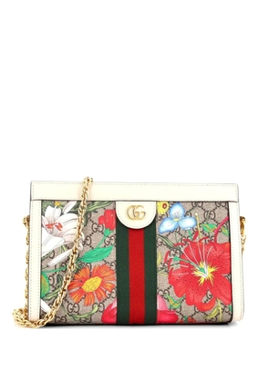 Gucci Pre-Owned Ophidia Chain Shoulder Bag Flora GG Coated Canvas Small crossbody bag - Brown