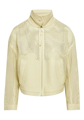 Ferragamo perforated leather jacket - Yellow
