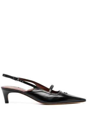 Maison Kitsuné pointed-toe slingback pumps - Black