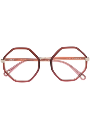 Chloé Eyewear hexagonal-shaped frame glasses - Brown