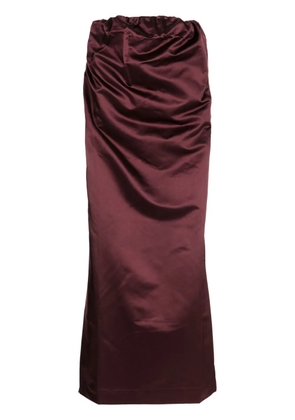 SA SU PHI satin-finish silk skirt - Red