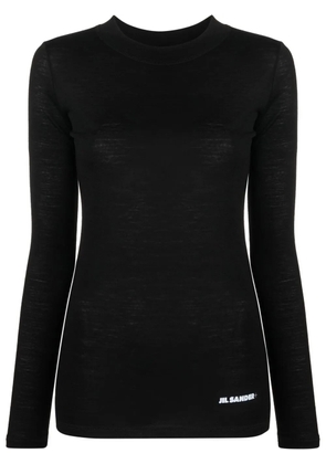 Jil Sander logo-print long-sleeve T-Shirt - Black