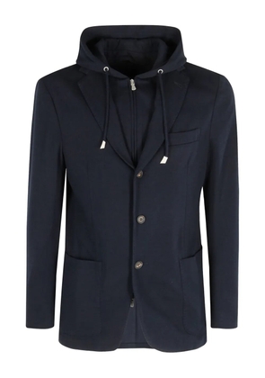 Eleventy hooded zipped jacket - Blue