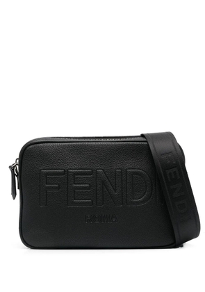 FENDI embossed-logo shoulder bag - Black