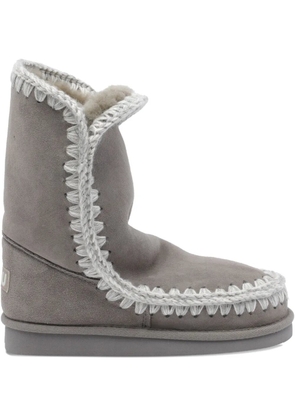 Mou contrasting-stitch boots - Grey