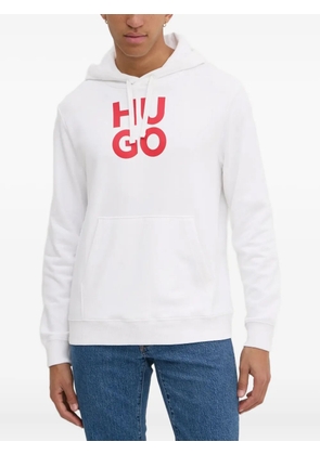 HUGO logo-print hoodie - White