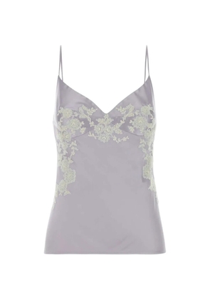 Ermanno Scervino satin lace-detail top - Purple