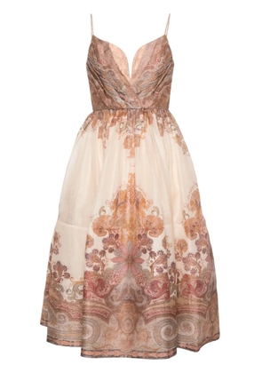 ZIMMERMANN Illustration midi dress - Neutrals