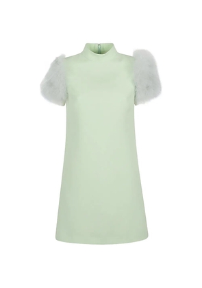 Valentino Garavani feathered-detail mini dress - Green