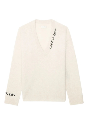 Zadig&Voltaire Mikyz embroidered merino jumper - White