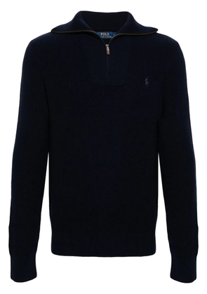 Polo Ralph Lauren waffle knit zip-up jumper - Blue