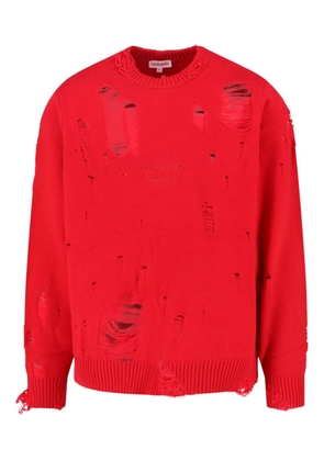 Charles Jeffrey Loverboy distressed long-sleeve sweater - Red