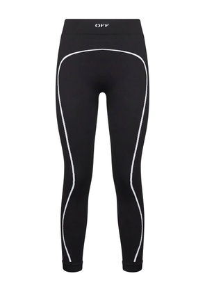 Off-White stripe-detail ribbed leggings - Black
